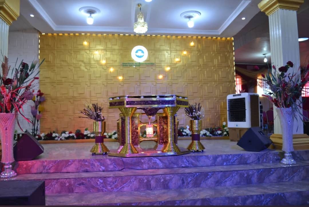 The altar inside Life Fountain Cathedral, Ado-Ekiti